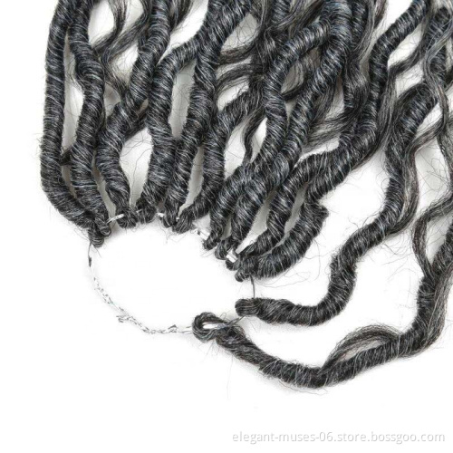 Faux Locs Crochet Braid Ombre Synthetic Hair Extensions River Locs Crochet Goddess Faux Locs Braids Hair